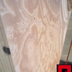 Beige Onyx Stone Slab 0003: Elegant swirling patterns in a beautiful beige onyx slab, ideal for countertops or backsplashes.