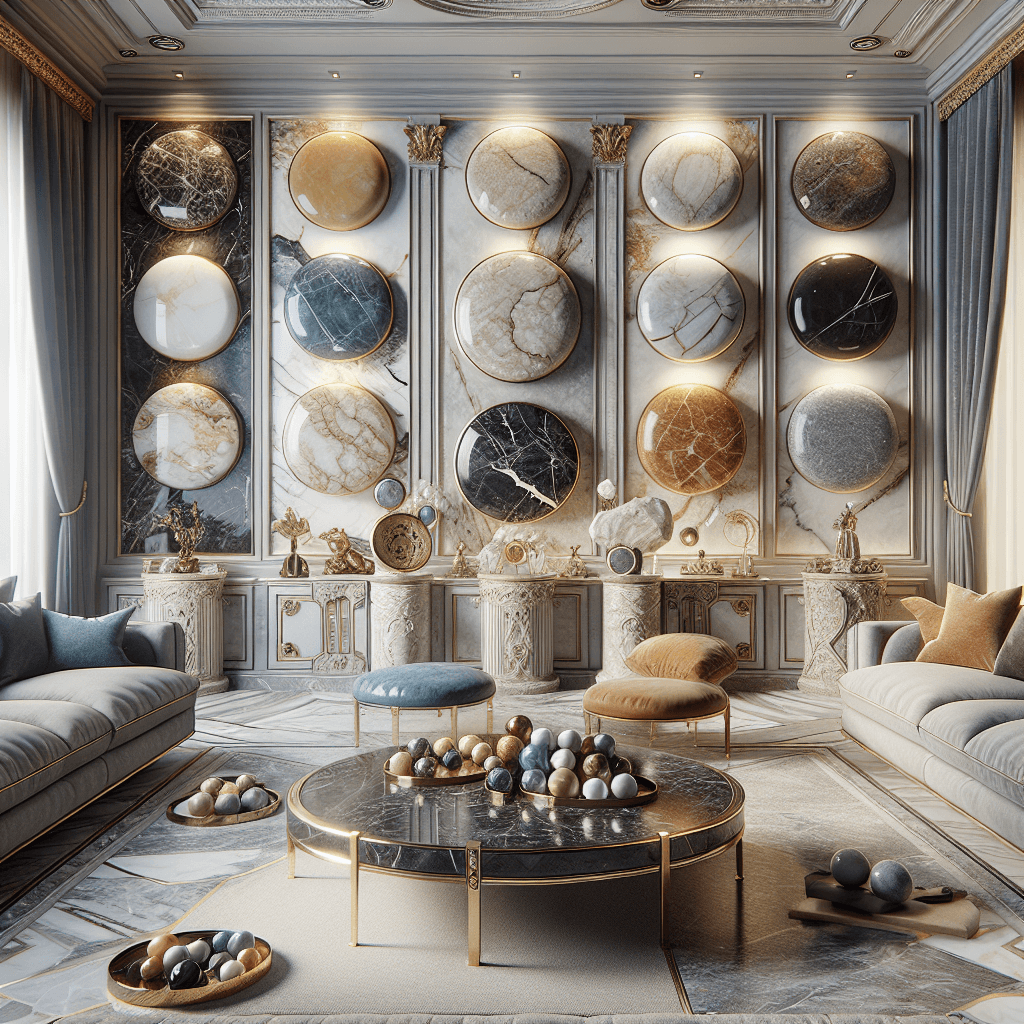 Marble, Granite Luxury living room with marble accents in Egypt