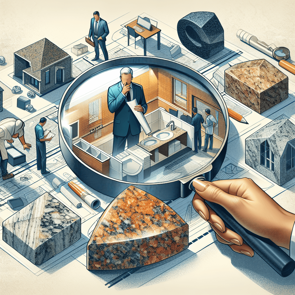 Marble, Granite Magnifying glass over bathroom remodel plans in Egypt