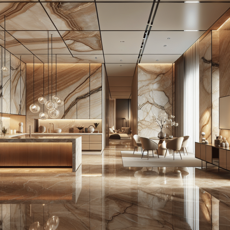 Marble, Granite Modern interior with marble walls and sleek design. in Egypt