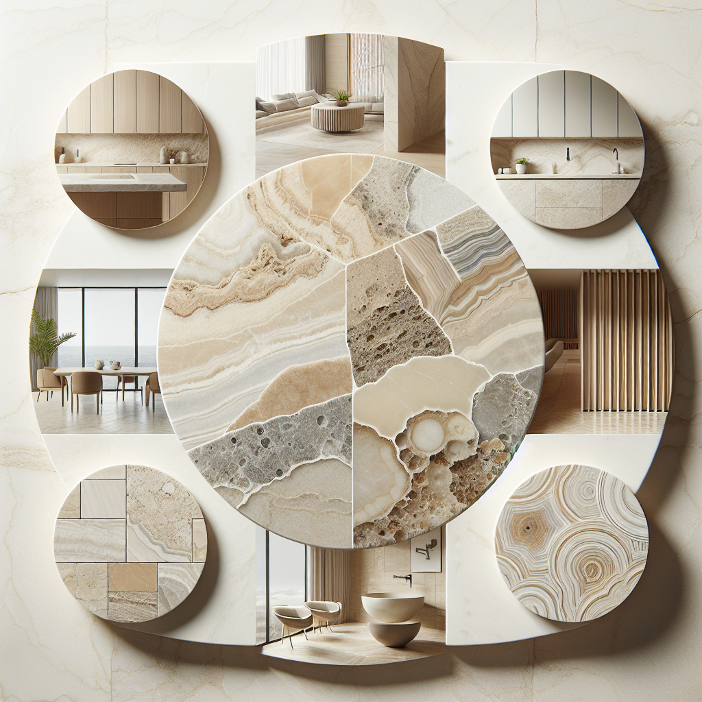 Marble, Granite Neutral-toned marble tile design collage in Egypt
